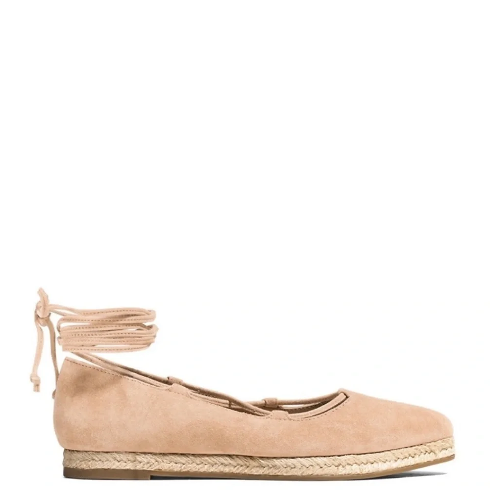 MICHAEL KORS COLLECTION CADENCE POINTED TOE LACEUP ESPADRILLE SHOES 38.5